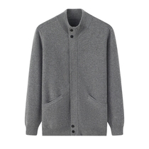 2021 Semi-high collar Double lift Thickened Cashmere Sweatshirt 100 Pure Mountain Cashmere Warm Middle-aged Sweater Jacket