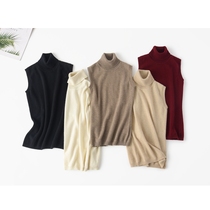 Welfare Non-Dyeing 100% Cashmere Bottle Cashmere Cashmere Vest High-collar Pullover Warm Vest