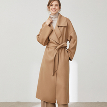 Lady Ordos city ladies pure mountain cashmere warm coat with lace long style and warm and soft glutinous wool