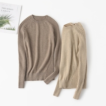 Inner Mongolia Ordos city No dyeing 100% Mountain cashmere round neckline long sleeve pumping strip for manhood 100 lap sweaters