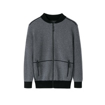 Fu Xianglins production from Ordos City 100% Mountain cashmere half high collar dark zipper thickened male cardiff pure cashmere