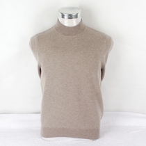 Coarse 100% cashmere half high collar thick men cashmere sweater pure cashmere thick solid color wild jumper