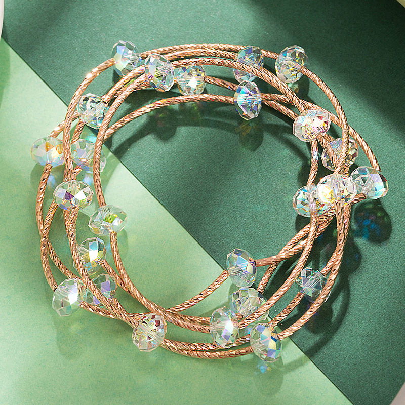 Austrian Crystal Bracelet Women in Small Design Superior Sense Multi-circle Light Luxury Handwriting Customized Engraving Gifts