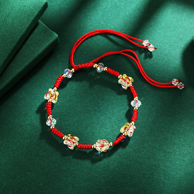 This Life Year Rabbit Giant Fine Red Rope Austria Crystal Bracelet Female Handstring Accessories Weave Handrope Ornament Light Extravagant Original 