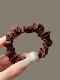 Korean Style Pleated Elegant Ice Silk Beaded Hair Tie, Simple and Versatile Hair Tie, Exquisite High Ponytail Hair Accessory for Women