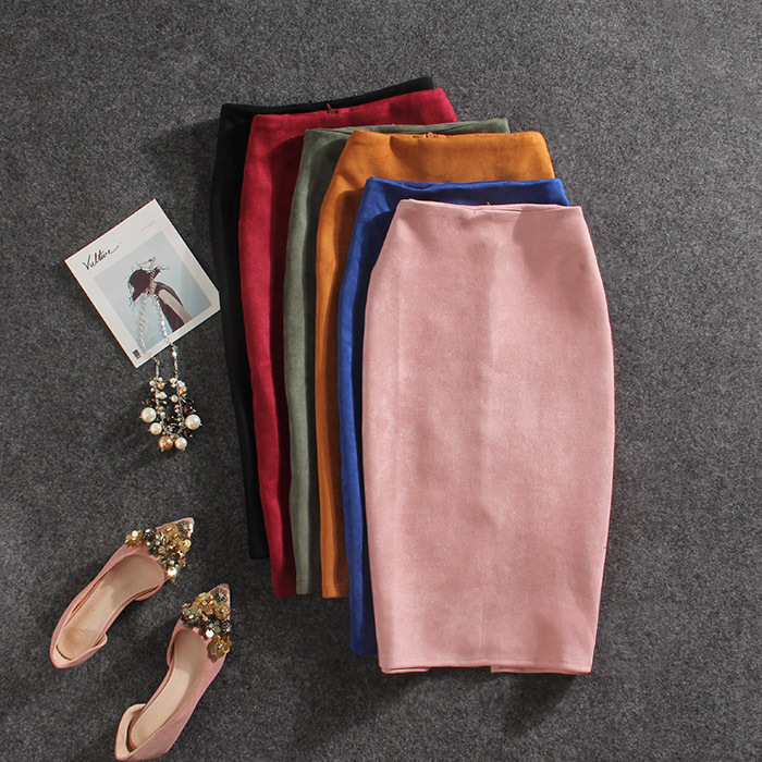 Spring New Mid-Length Skirt with Back Slit, Bodycon, Slimming, Zipper, Solid Color Pencil Skirt for Women, Professional Summer Style