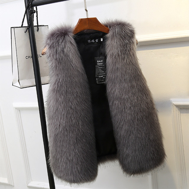 Fur vest ລະດູຫນາວຂອງແມ່ຍິງສັ້ນ 2023 ໃຫມ່ imitation fox fur vest mink plush vest ຫນາແຫນ້ນ jacket ອົບອຸ່ນ