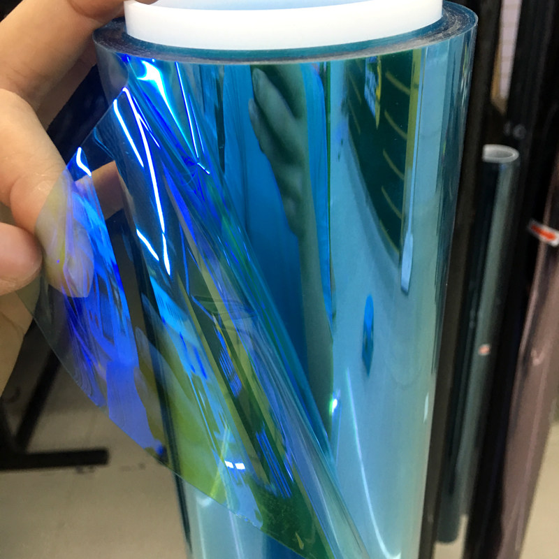 Car Sun Film Discoloration Membrane Dazzling Purple Light Blue Siren Anti-Explosion Film Insulation Membrane Car Glass Cling Film-Taobao