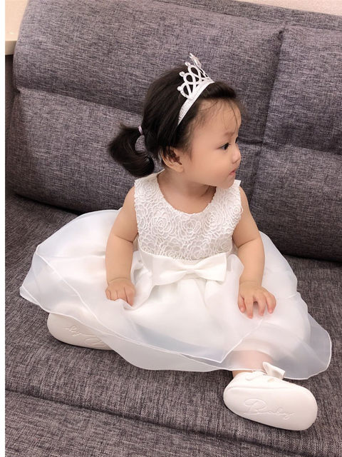 Baby Princess Dress Summer Girl Baby One Year Old Dress Full Moon Hundred Days Dress 2 Hundred Days Banquet 1 Year Old Dress Spring Autumn Winter