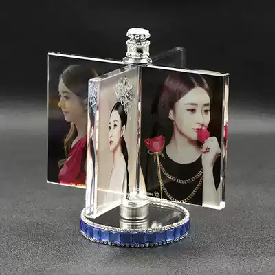 Crystal photo custom glowing rotating windmill photo album photo frame making table DIY creative personality birthday gift
