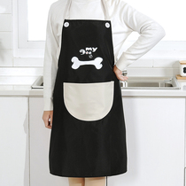 Korean fashion adult apron mens and womens kitchen overcoat cartoon thickened waterproof and oil-proof cooking apron protective clothing