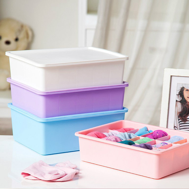 Household plastic wardrobe underwear storage box drawer underwear finishing box desktop bra underwear socks storage box