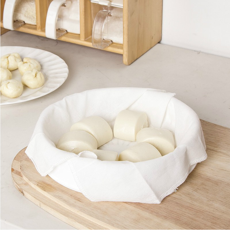Household cotton non-stick steamer mat Round Xiaolongbao steaming cloth drawer mat Steamer cloth Steamed steamed buns Steamed buns mat cloth Filter cloth