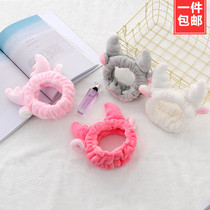 Face wash hair band makeup hair band facial mask hair band cute hair cover womens turban cartoon hair band