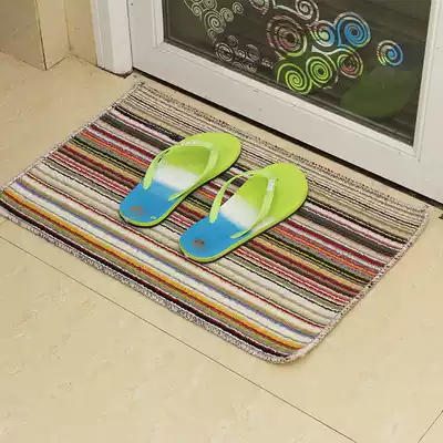 Color strip non-slip doormat cute foyer powder room bathroom kitchen bedroom entrance mat floor mat floor mat floor mat