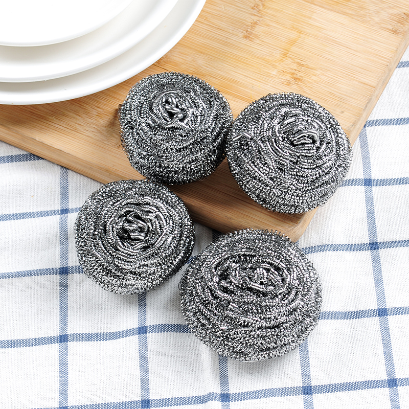 Stainless steel wire ball brush pot washing dishes with handle cleaning ball does not fall off wire brush pot ball kitchen stainless steel household cleaning ball