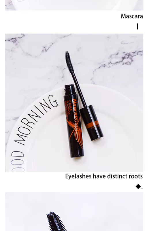 Mascara chính hãng Flamingo Magic Comb Stereo Dày Mascara dài và dày không thấm nước trang điểm không nở - Kem Mascara / Revitalash chuốt mi feg