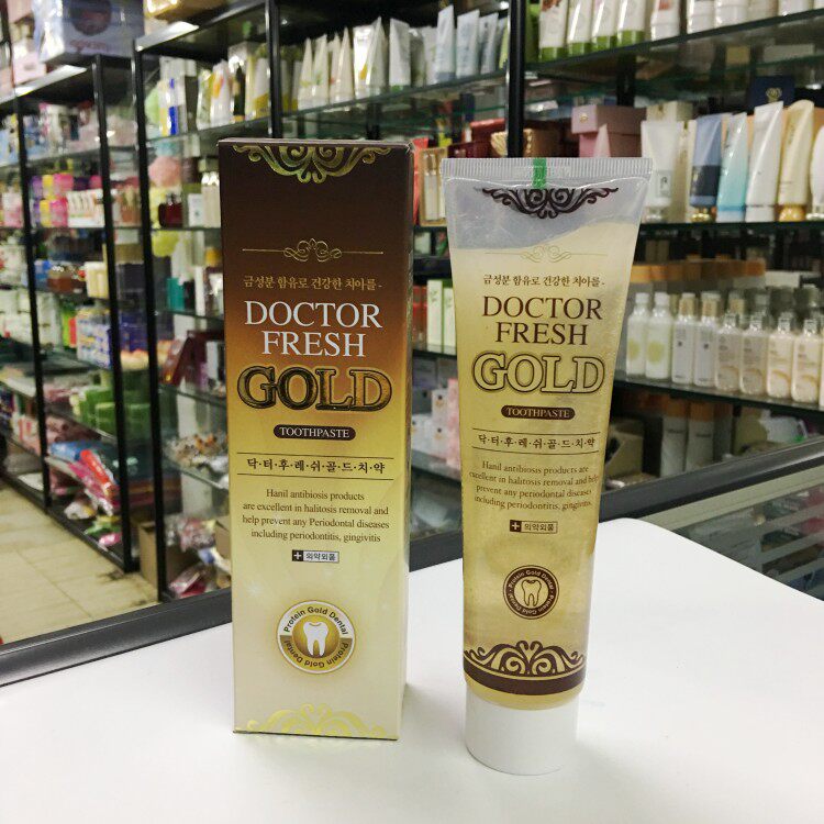 South Korean gold tooth paste medicine toothpaste anti-Min breath fresh large capacity 200g