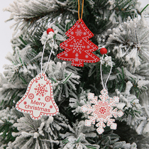 Christmas decorations Wooden Pendant Christmas Tree Pendants Snowflake Bell Shop Windows Creative Placement Bouquet Flower Box Accessories