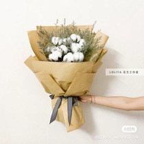 Natural real cotton single immortal home decoration decoration bouquet packaging making flower box accessories material dried flower