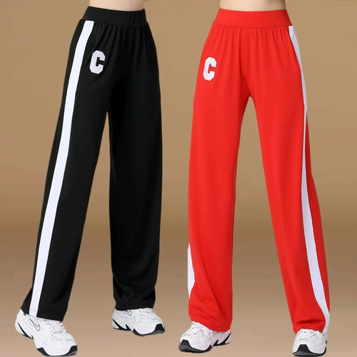 Штаны, танцующий быстросохнущий комбинезон для спортзала, свободный прямой крой