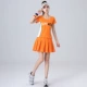 Y2130 Оранжевый короткий рукав+Q2130 Оранжевая юбка