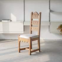 coznap Antique) Belgian 1930s Gothic oak dining chair