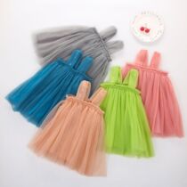 Foreign trade ins summer girls 100 days old photos suspender cotton mesh beach dress Princess skirt puffy dress skirt
