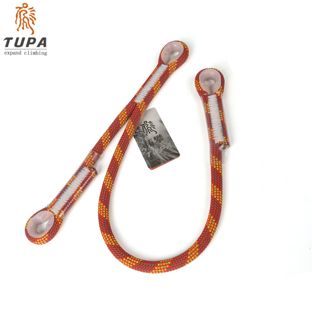 Tuopan outdoor power oxtail rope Mountain climbing Climbing protection rope Fall protection rope Asymmetric fixed length handle rope