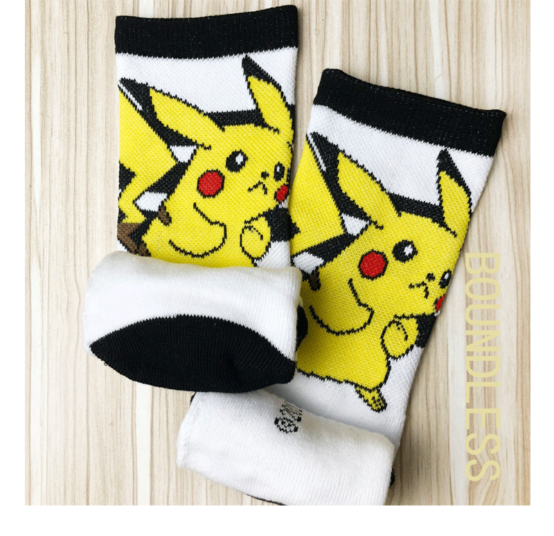 BOUNDLESS Pikachu trong vớ ống Pikachu vớ thể thao mẫu tất cổ ngắn