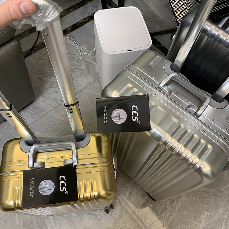 2K luggage all aluminum alloy luggage hinimoto universal wheel suitcase metal trolley case high end