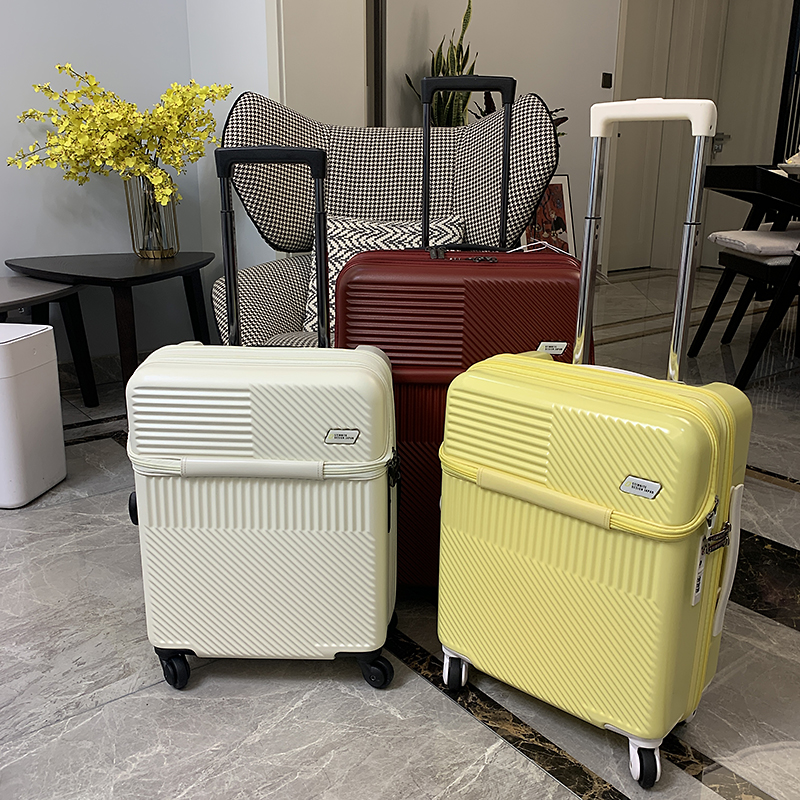 High-end export aviation boarding case small luggage front opening suitcase 20 inch universal wheel trolley case