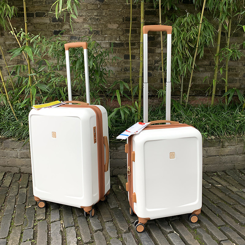 Goddess box cost-effective export to Japan luggage white suitcase universal wheel trolley luggage 20 inch 24