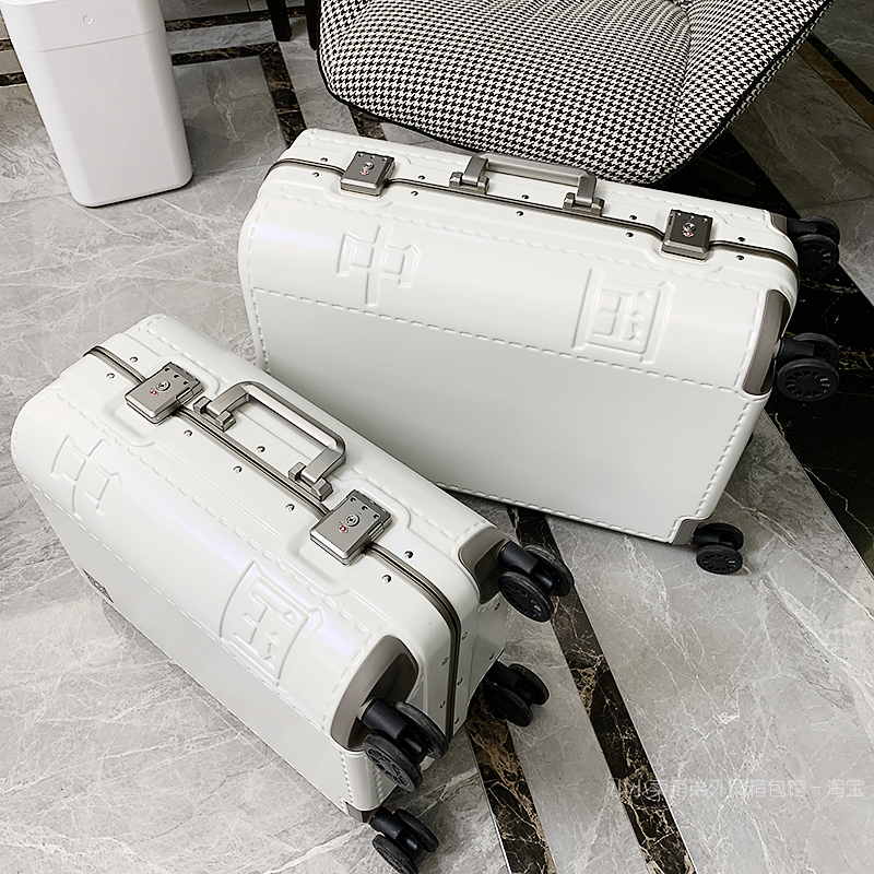 High-value Chinese creative trolley case exported to Hong Kong suitcase universal wheel aluminum frame luggage boarding suitcase
