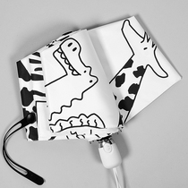 Korean creative small portable parasol sunscreen UV protection womens folding rain and rain dual-use sun umbrella upf50 