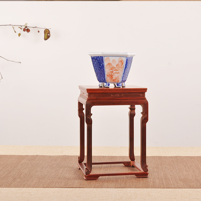 Small Leaf Purple Sandalwood Type Solid Wood Pendulum Base China Wind Micro Basin View Exhibition Several Teapot Incense Stove Wood Carving Pendulum Pieces