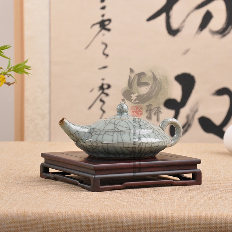 Old mahogany red rosewood red sandalwood square rectangular teapot incense burner seal vase bonsai original stone decoration custom base