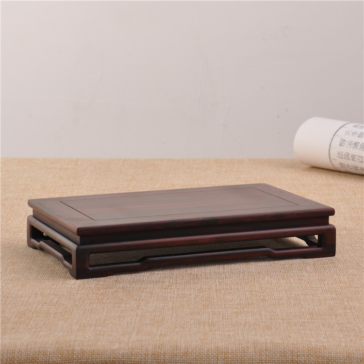 Red wood large leaf purple sandalwood Rectangular Terrace Odd stone pendulum jade miniature bonsai Wen playing pedestal New Chinese wood care