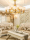 European-Style Living Room All-Copper Large Chandelier for Duplex Villa, French-Style High-Ceiling Self-Built House Lobby, Natural Jade Large Lighting Fixture