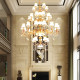 Villa Duplex Large Chandelier with Hollow Design for Three or Four Floors, Living Room Lamp, Staircase Lamp, Zinc Alloy Crystal Lighting Fixtures