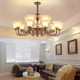 All-Copper American-Style Living Room Chandelier, Dining Room Lamp, European-Style French Retro Bedroom Lamp, Simple and Elegant Study Room Villa Lighting