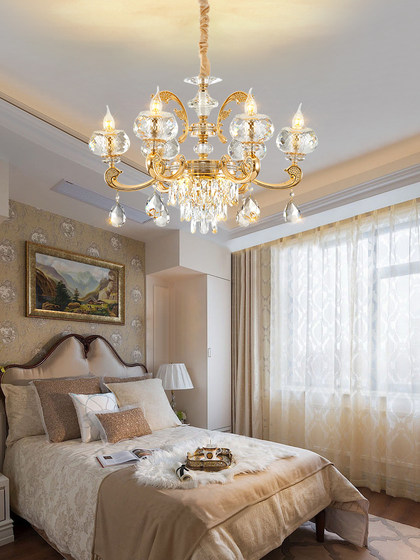 European-Style Living Room Lamp, Modern Minimalist Dining Room, Master Bedroom, Light Luxury French Crystal Chandelier, Duplex Building Zhongshan Chandelier