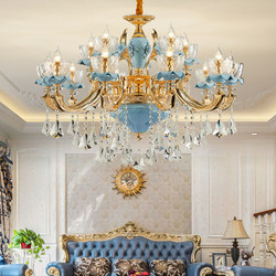 All-Copper French Crystal Chandelier, European-Style Living Room Lamp, Luxurious and Grand Dining Room, Bedroom, Villa, Home Use, New Large Lighting Fixture