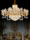 All-Copper Living Room Crystal Chandelier, European-Style Villa Mezzanine Dining Room Master Bedroom Light Luxury French Duplex Large Chandelier