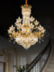 All-Copper Crystal Chandelier, French-Style Villa Duplex Building Large Chandelier, European-Style Living Room Chandelier, Rural Self-Built House Lobby Lighting Fixtures