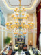 Large Chandelier for Duplex Apartment, Living Room Lamp, European-Style Crystal Lamp, French-Style Villa, Mezzanine, High Ceiling, Rural Self-Built House Lighting Fixtures