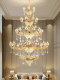 European-Style Villa Duplex Living Room Crystal Chandelier, Light Luxury and Grand, Mezzanine Hollow Hotel Lobby Large Lighting Fixture
