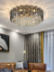 Huanmei Living Room Ceiling Lamp Round Light Luxury Crystal Lamp European Style Simple Modern Bedroom Dining Room Lamp Smoky Gray Lamp