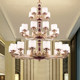 All-Copper Duplex Chandelier, New Chinese-Style Living Room Lamp, Dining Room Rosewood Grand Villa Lighting, Guangdong Zhongshan Lighting Fixtures