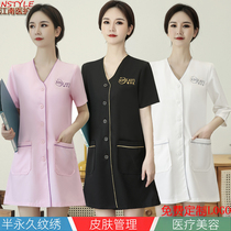 Skin management work clothes white coat female slim beauty salon technician Korean semi-permanent manicure nail embroidery artist